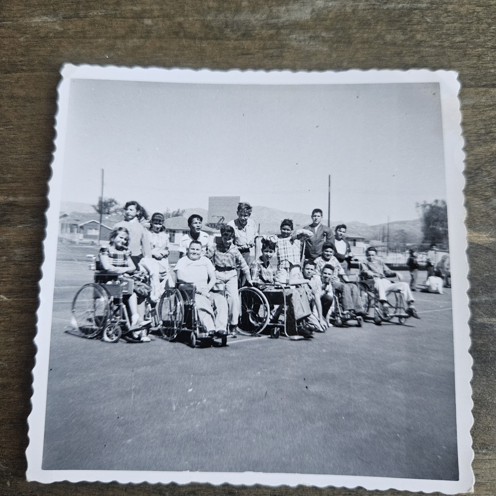 Vintage 1950's Photo Of Disabled Children in Wheelchairs Paraplegic Students Vintage 1950's Photo Of Disabled Children in Wheelchairs Paraplegic Students