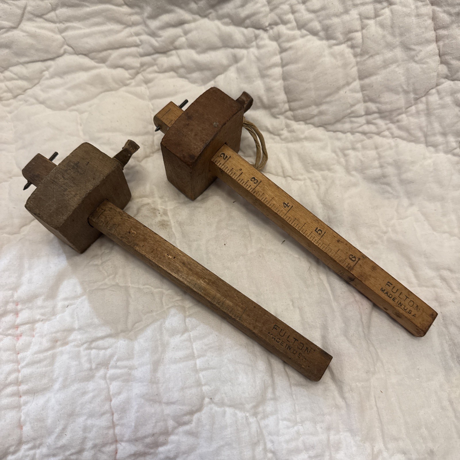 Vintage Wooden Marking Gauge’s. Fulton Made In USA