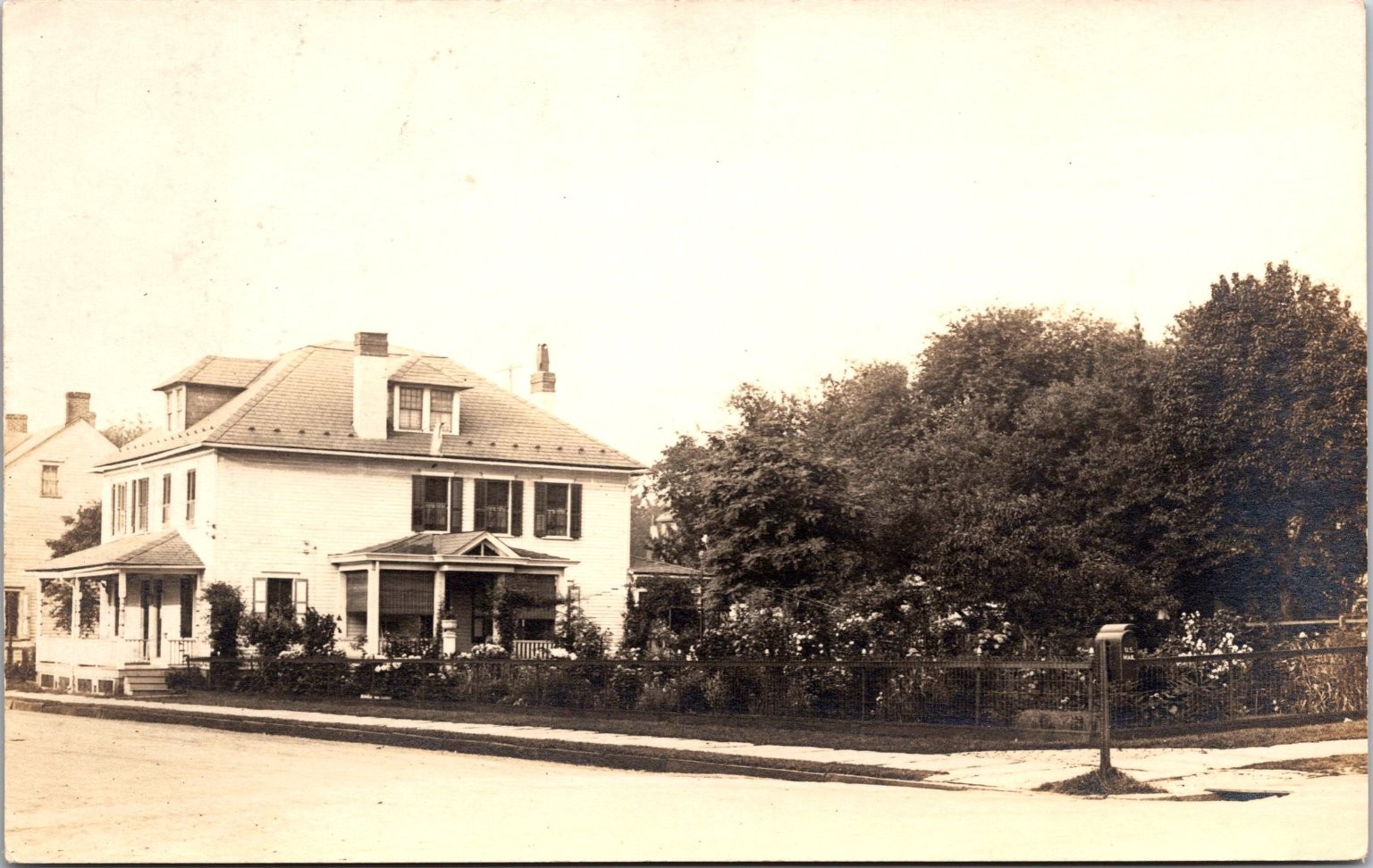 RPPC Large Historic House Residential Street Scene Early 1900s Real Photo RPPC Large Historic House Residential Street Scene Early 1900s Real Photo