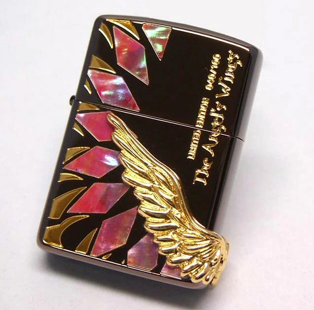Zippo Lighter Armor Limited 100 Angel Wing Brown Titanium Large Metal White New