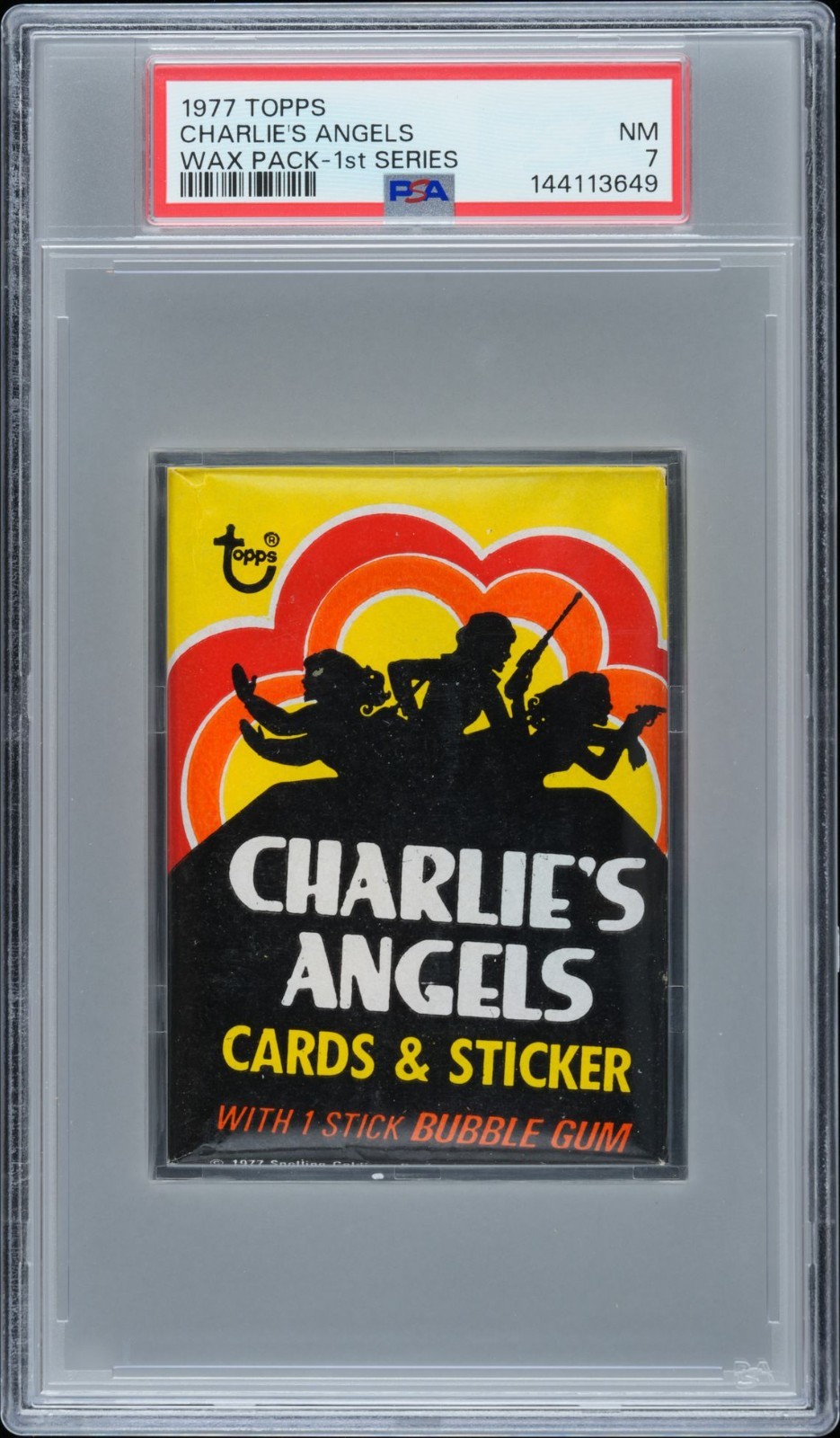 1977 Topps CHARLIE\'S ANGELS 1ST SERIES Wax Pack Graded PSA 7 NM 