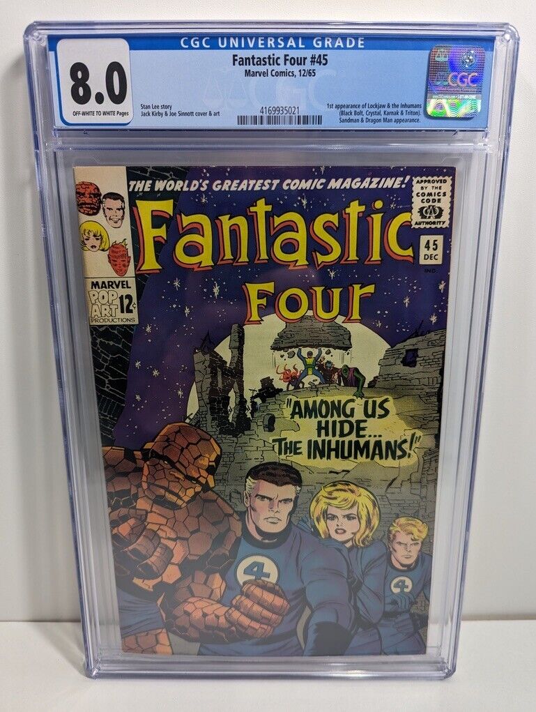 Fantastic Four #45 Marvel Comics 1965 1st INHUMANS APP CGC 8.0