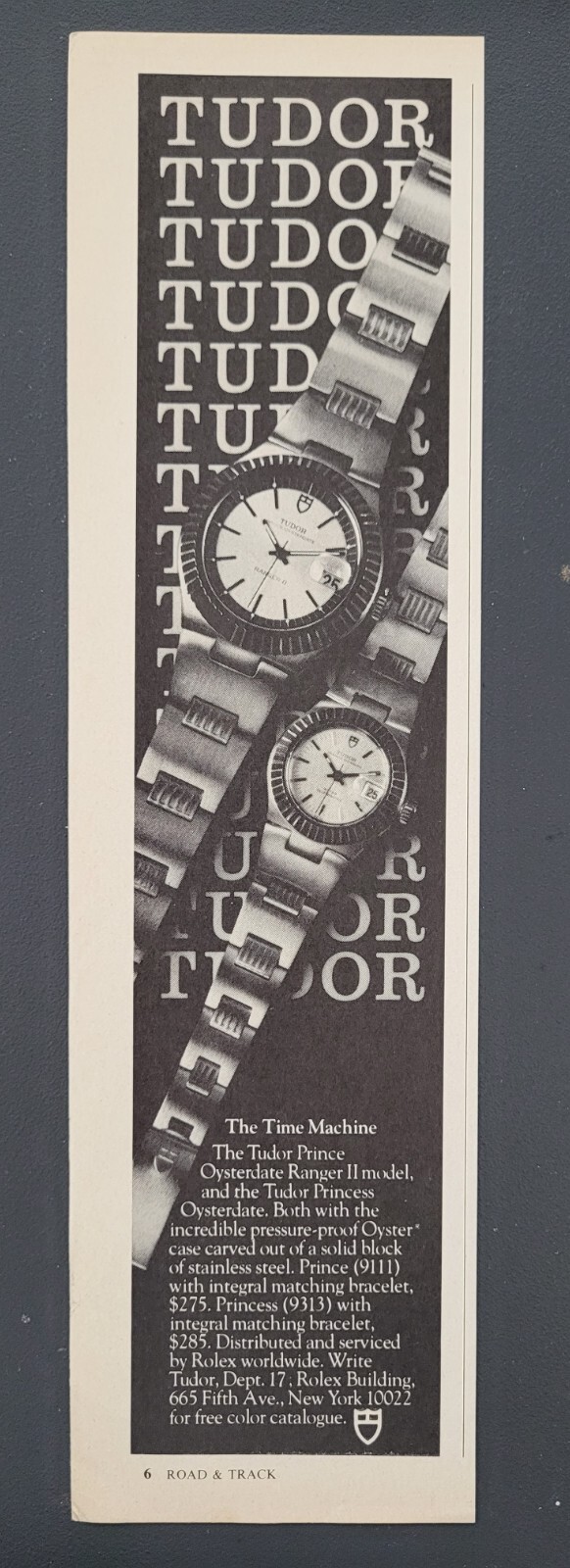 1977 PRINT AD Tudor Prince Ranger II & Princess Oysterdate 