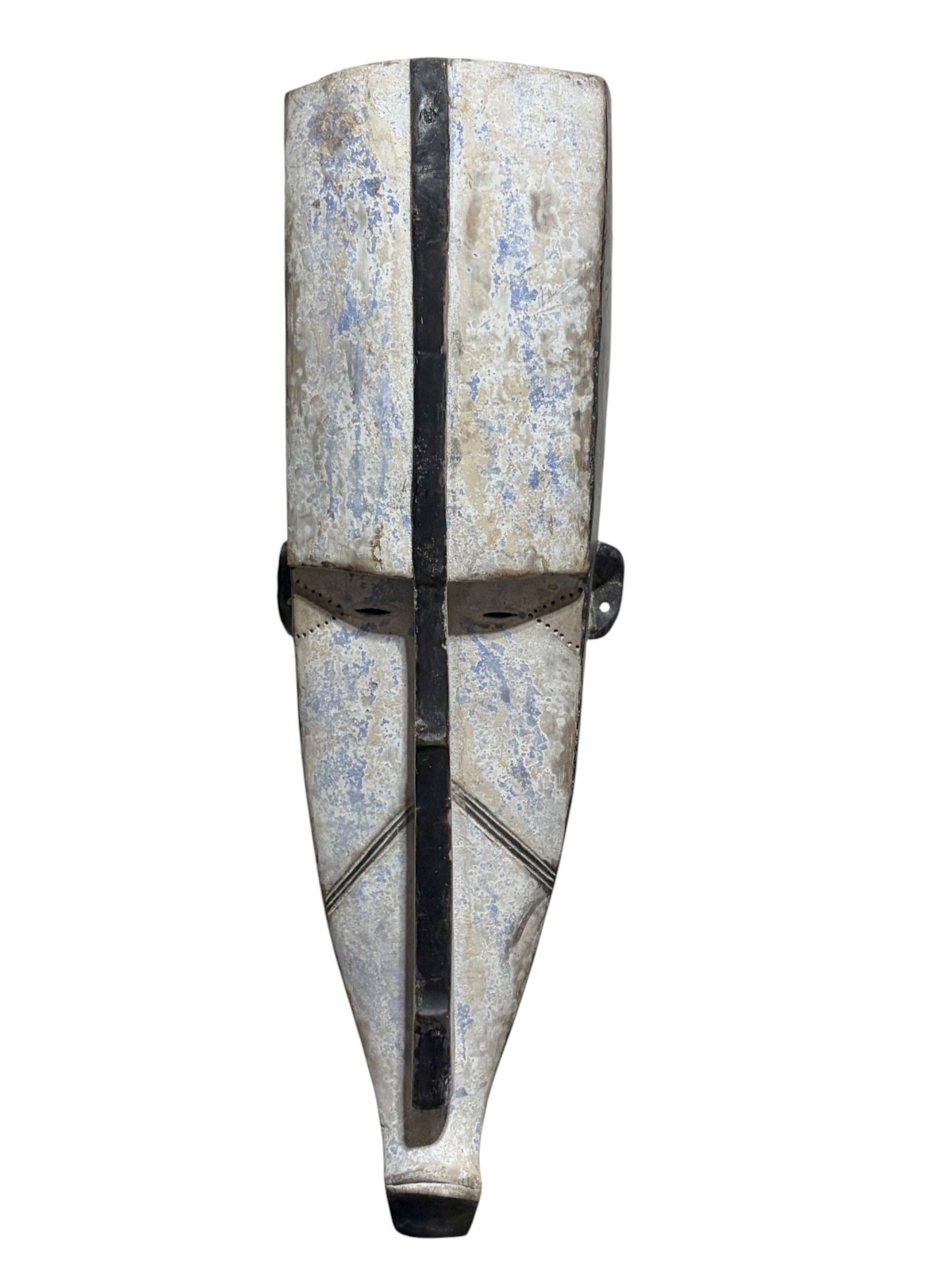 # 1290 Vintage Large Fang Mask Elongated Face Gabon African Mask 31.5 # 1290 Vintage Large Fang Mask Elongated Face Gabon African Mask 31.5
