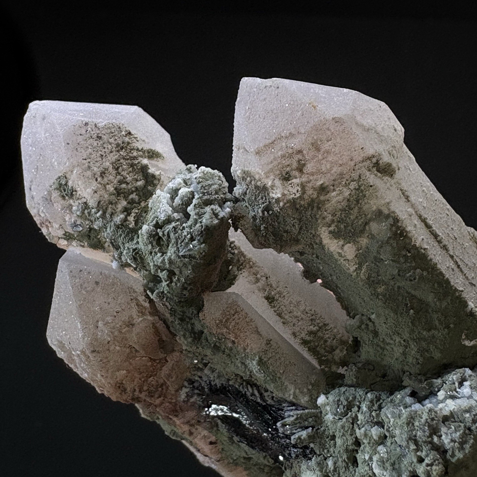 Natural High-Temp Quartz Cluster w/ Specularite Raw Mineral Specimen Reiki Heal