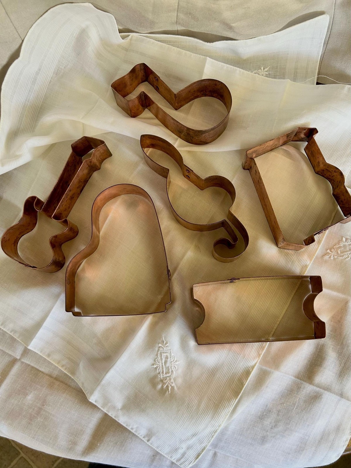 Vintage Omaha NE Heavy Copper Music Cookie Cutters, 6-Piece Orchestra Set Vintage Omaha NE Heavy Copper Music Cookie Cutters, 6-Piece Orchestra Set