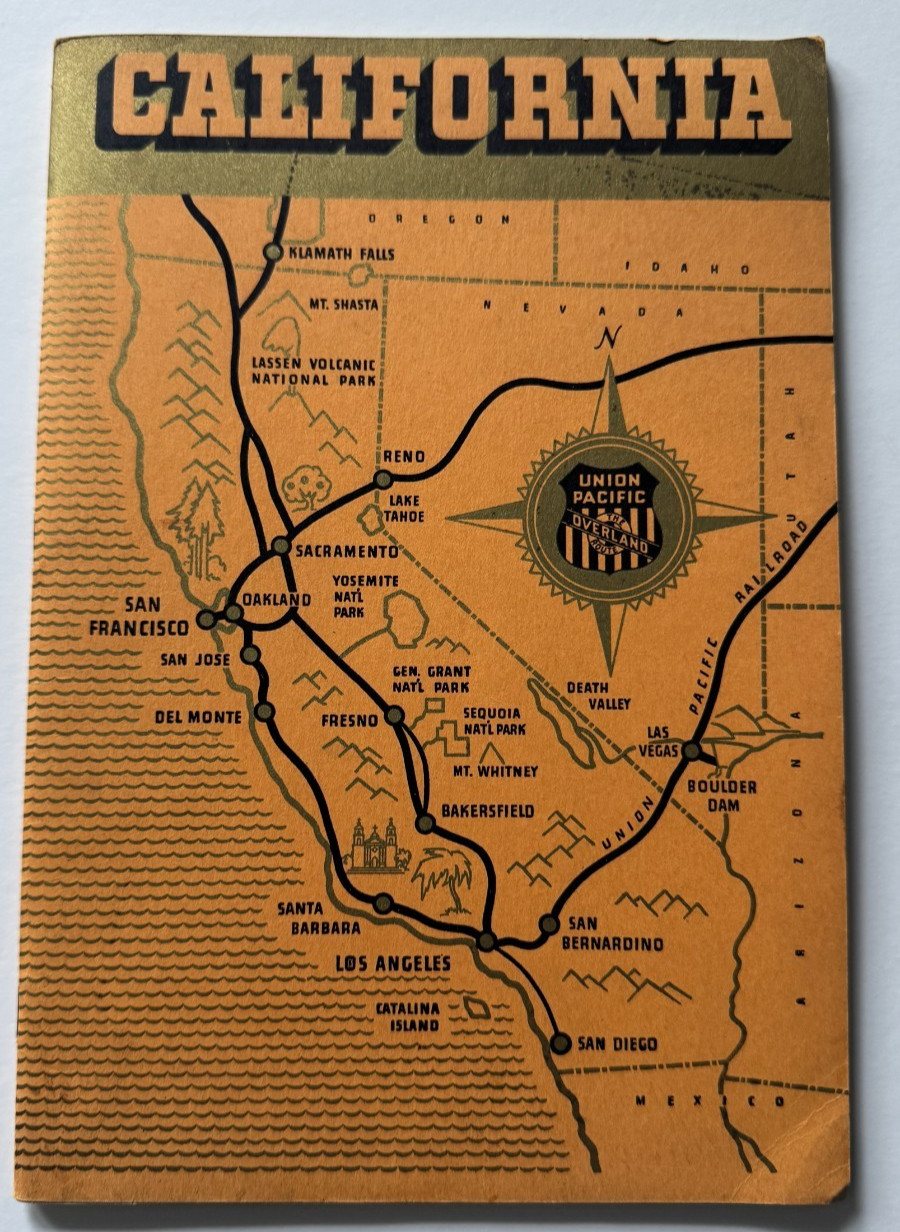 1940 California Tourism Advertising Booklet Brochure Union Pacific Railroad RR