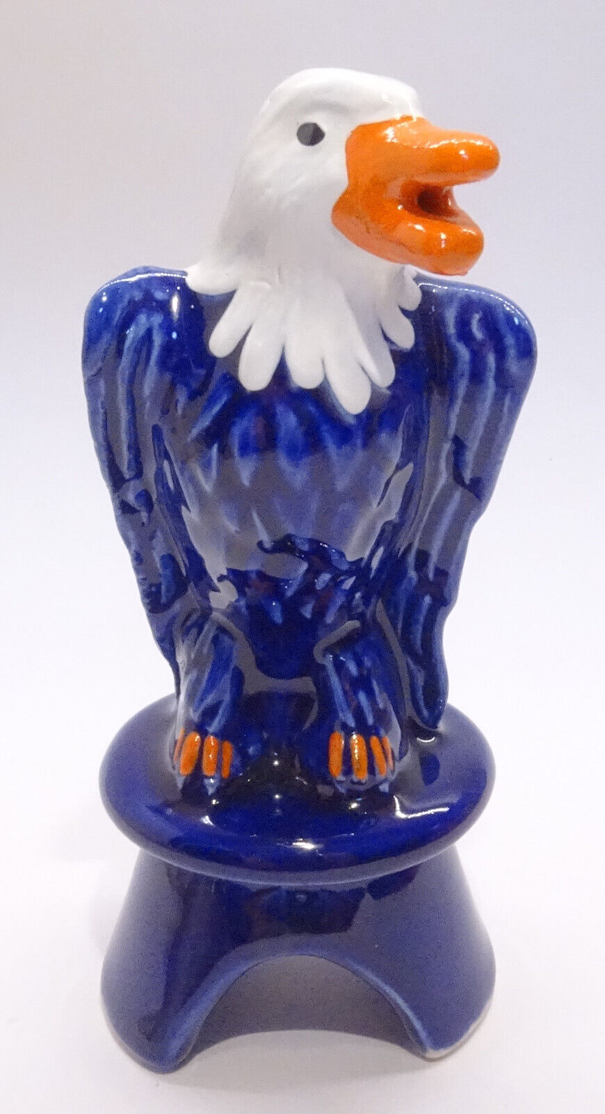 Boyd Art Glass Factory Pie Bird * Cobalt Blue, Bernie the Eagle w/paint accents