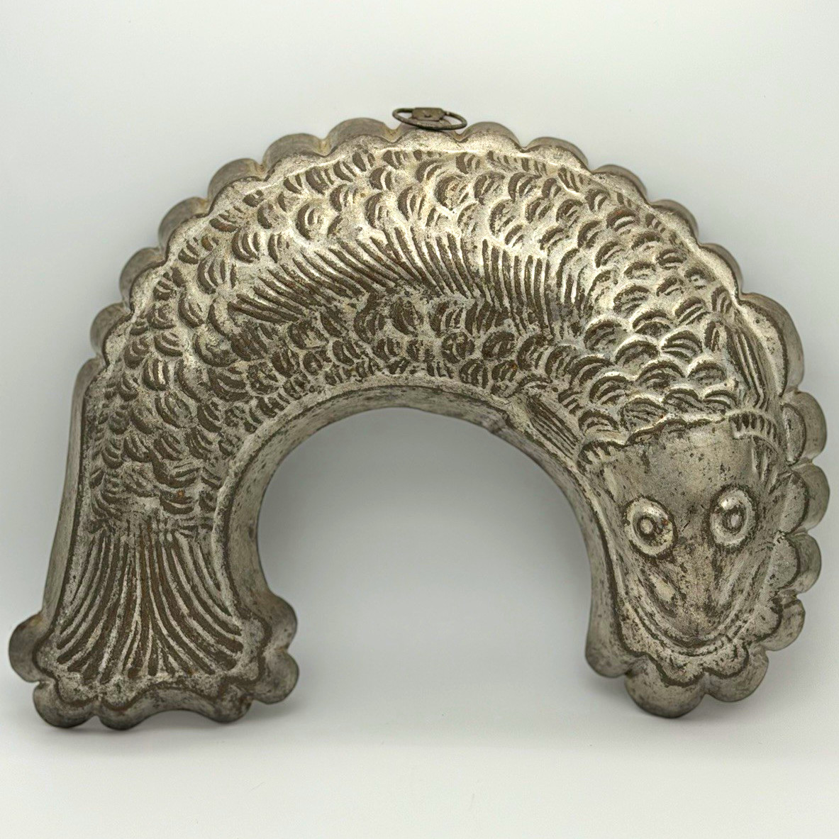 Antique 1900s Fish Shape Silver Metal mold G.M.T. Germany tin fish mold Antique 1900s Fish Shape Silver Metal mold G.M.T. Germany tin fish mold