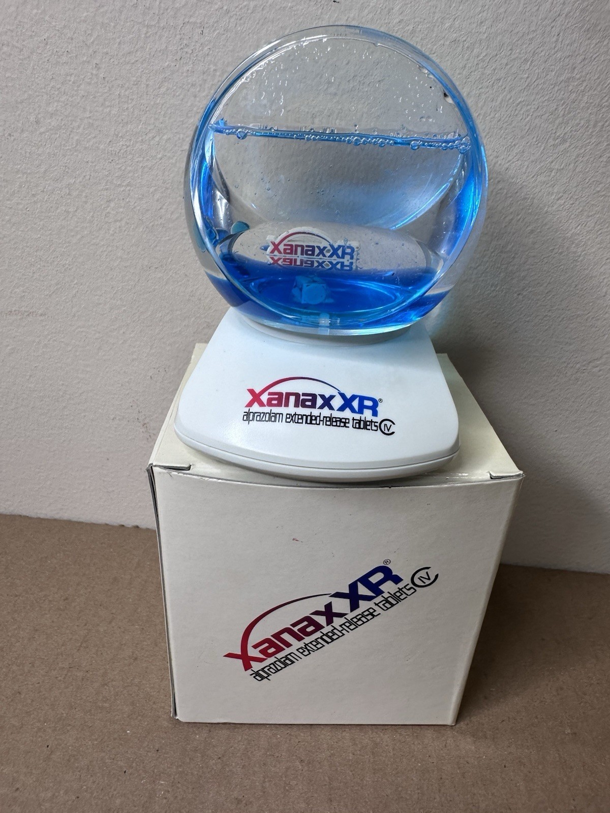 Vintage Xanax XR Liquid Bubble Desk Clock Drug Rep Pharmaceutical Promo w Box Vintage Xanax XR Liquid Bubble Desk Clock Drug Rep Pharmaceutical Promo w Box