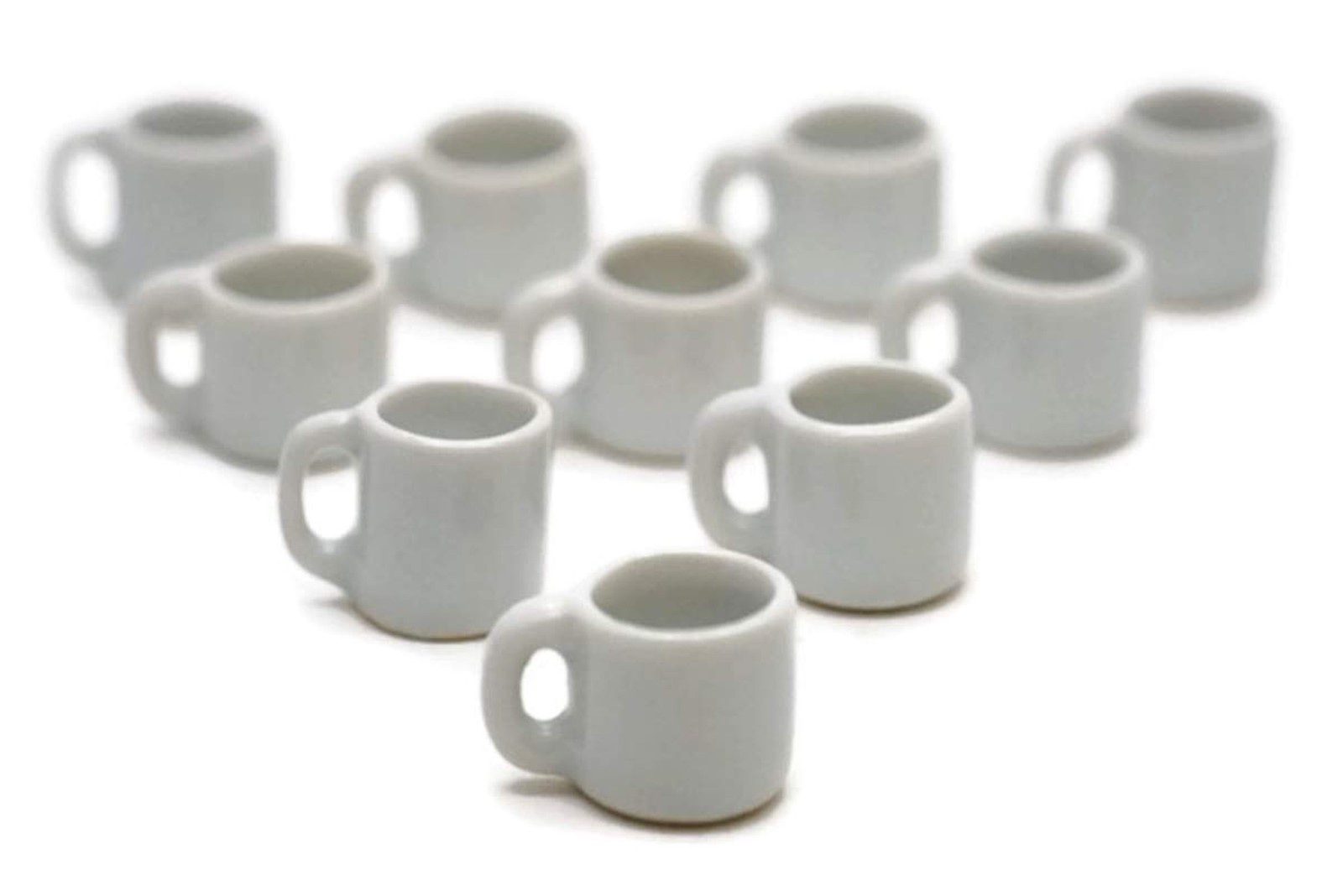 10 White Gray Coffee Mug Tea Cup Appro Size 1.2 Cm Decorative Accents – Sm 10 White Gray Coffee Mug Tea Cup Appro Size 1.2 Cm Decorative Accents – Sm