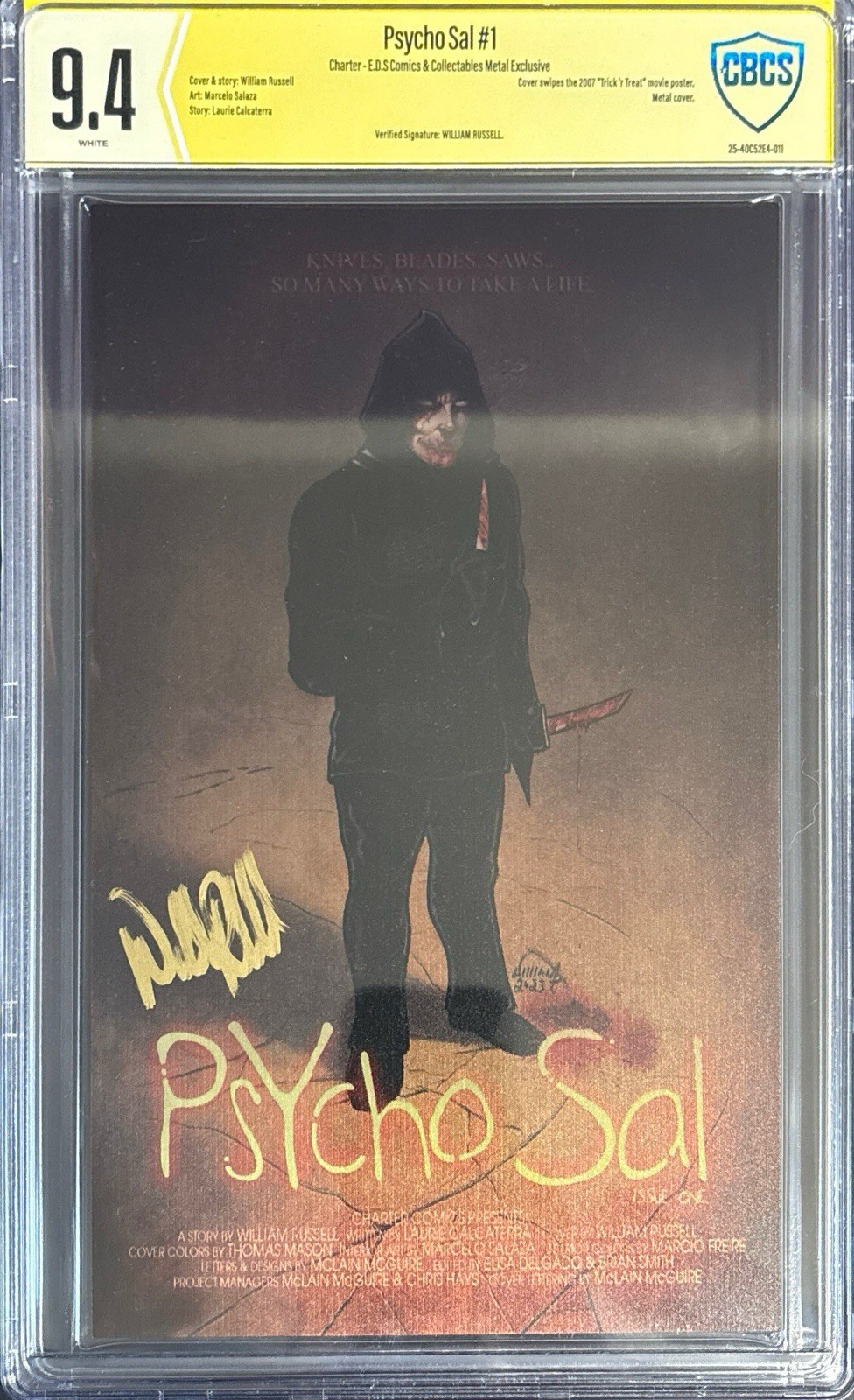 Psycho Sal 1 CBCS 9.4 (Trick R Treat Variant SUPER RARE)William Russell Signed Psycho Sal 1 CBCS 9.4 (Trick R Treat Variant SUPER RARE)William Russell Signed