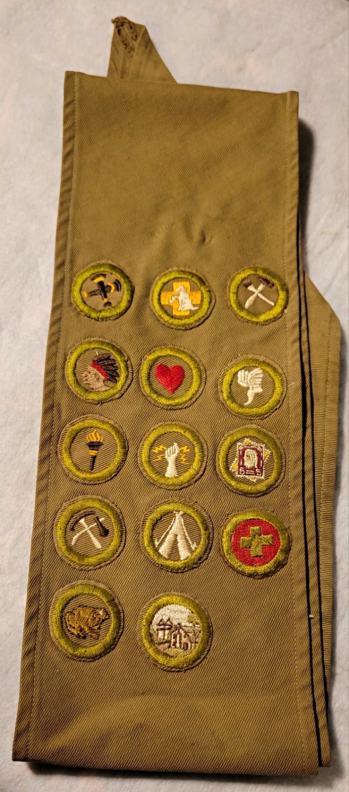 Vintage Boy Scouts Of America Merit Badge Sash 1936-1946