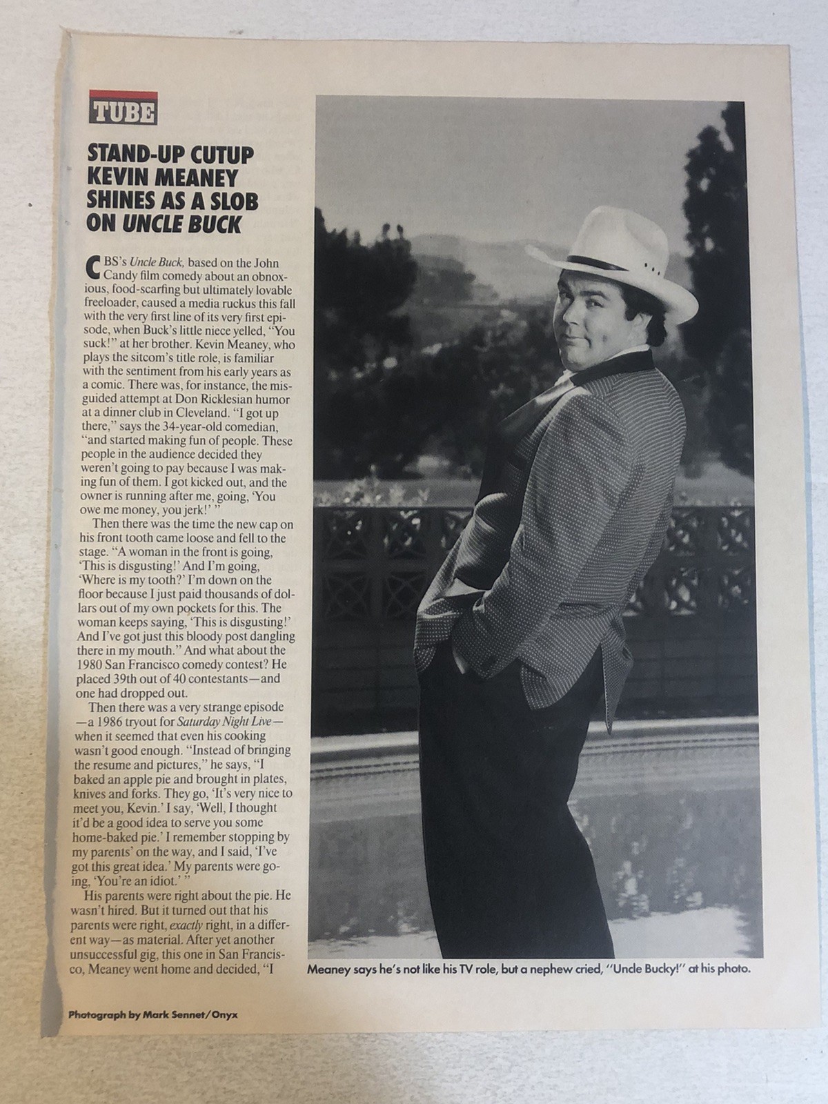 Kevin Meaney Uncle Buck 1990s Vintage Magazine Article One Page ART4