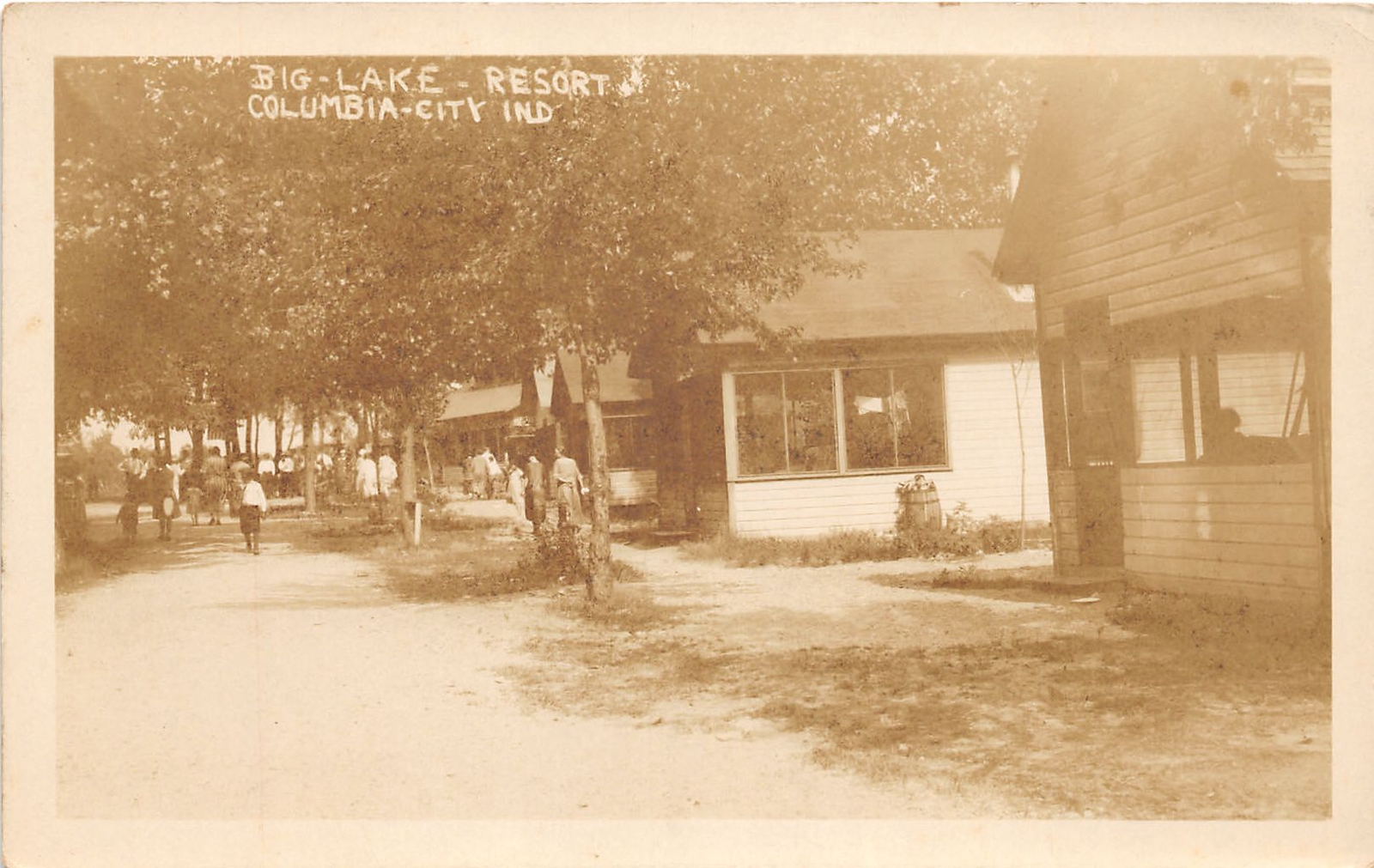 J62/ Columbia City Indiana RPPC Postcard c1920s Big Lake Resort  366