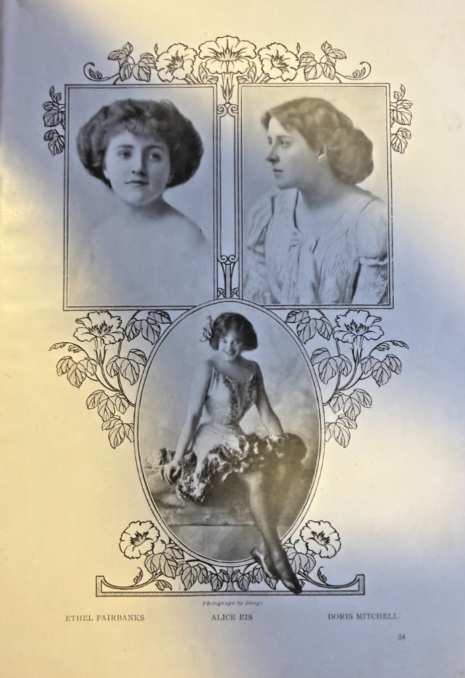 1909 Vintage Illustration Actresses Ethel Fairbanks Alice Eis Doris Mitchell 1909 Vintage Illustration Actresses Ethel Fairbanks Alice Eis Doris Mitchell