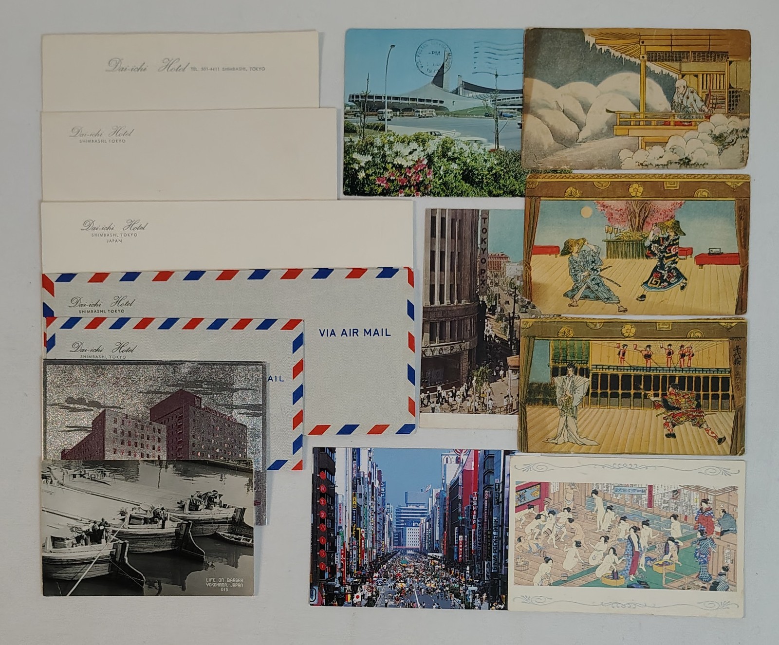 Japanese Vintage Postcards & Dai - Ichi Hotel Stationery