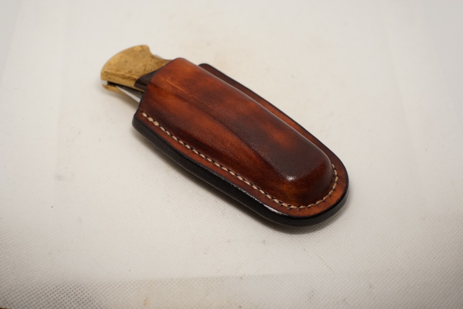 handmade buck 110 custom leather sheath mahogany brown, waxed, Sheath Only handmade buck 110 custom leather sheath mahogany brown, waxed, Sheath Only