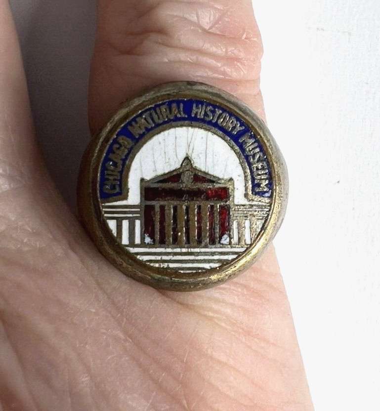 Vintage Chicago Natural History Museum Souvenir Ring Adjustable Illinois Enamel
