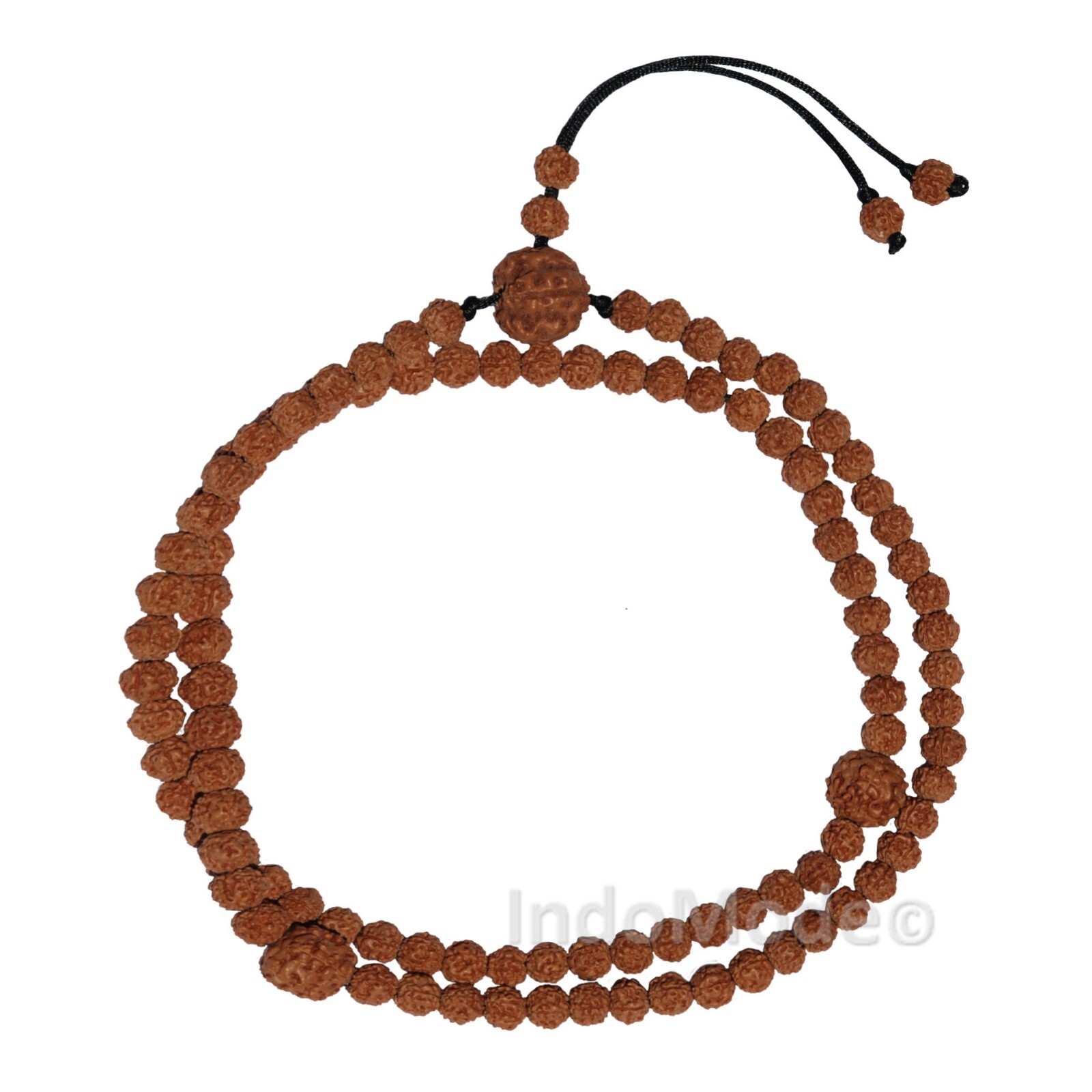 Islamic Prayer Small 7mm Jenitri Seed Tasbih with 99 Beads on Black Satin Cord