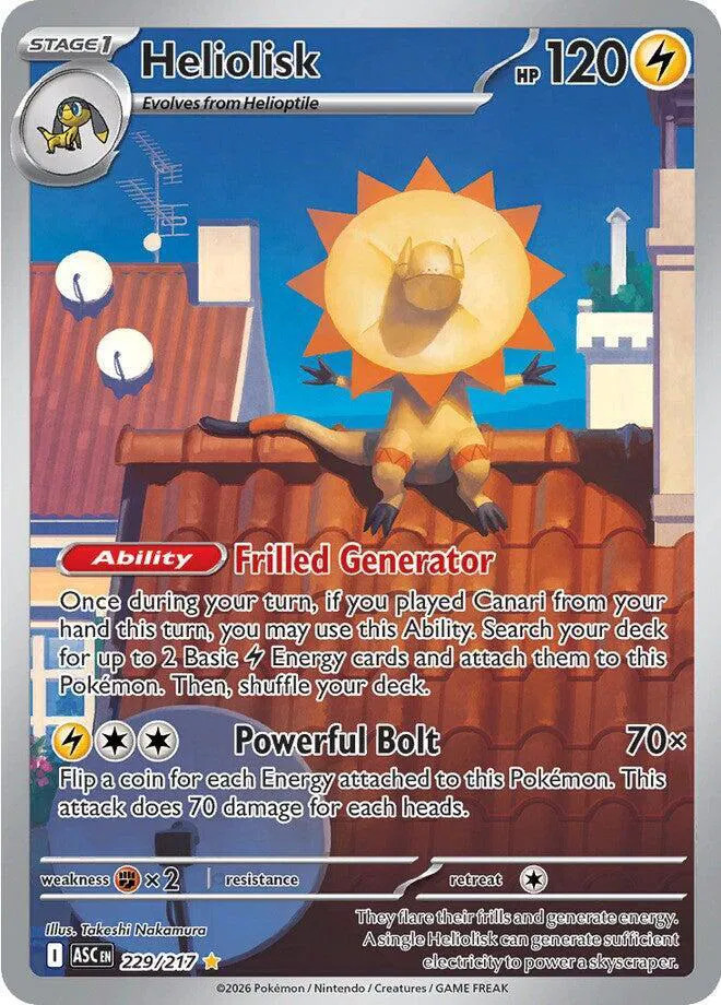 Pokemon - 229/217 - Heliolisk - Ascended Heroes Pokemon - 229/217 - Heliolisk - Ascended Heroes