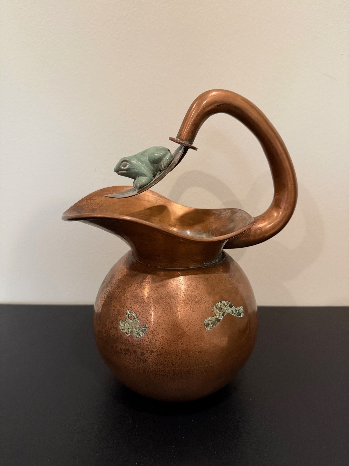 Vintage Los Castillo Taxco Metales Casados Mixed Metal Frog Water Pitcher Chato Vintage Los Castillo Taxco Metales Casados Mixed Metal Frog Water Pitcher Chato