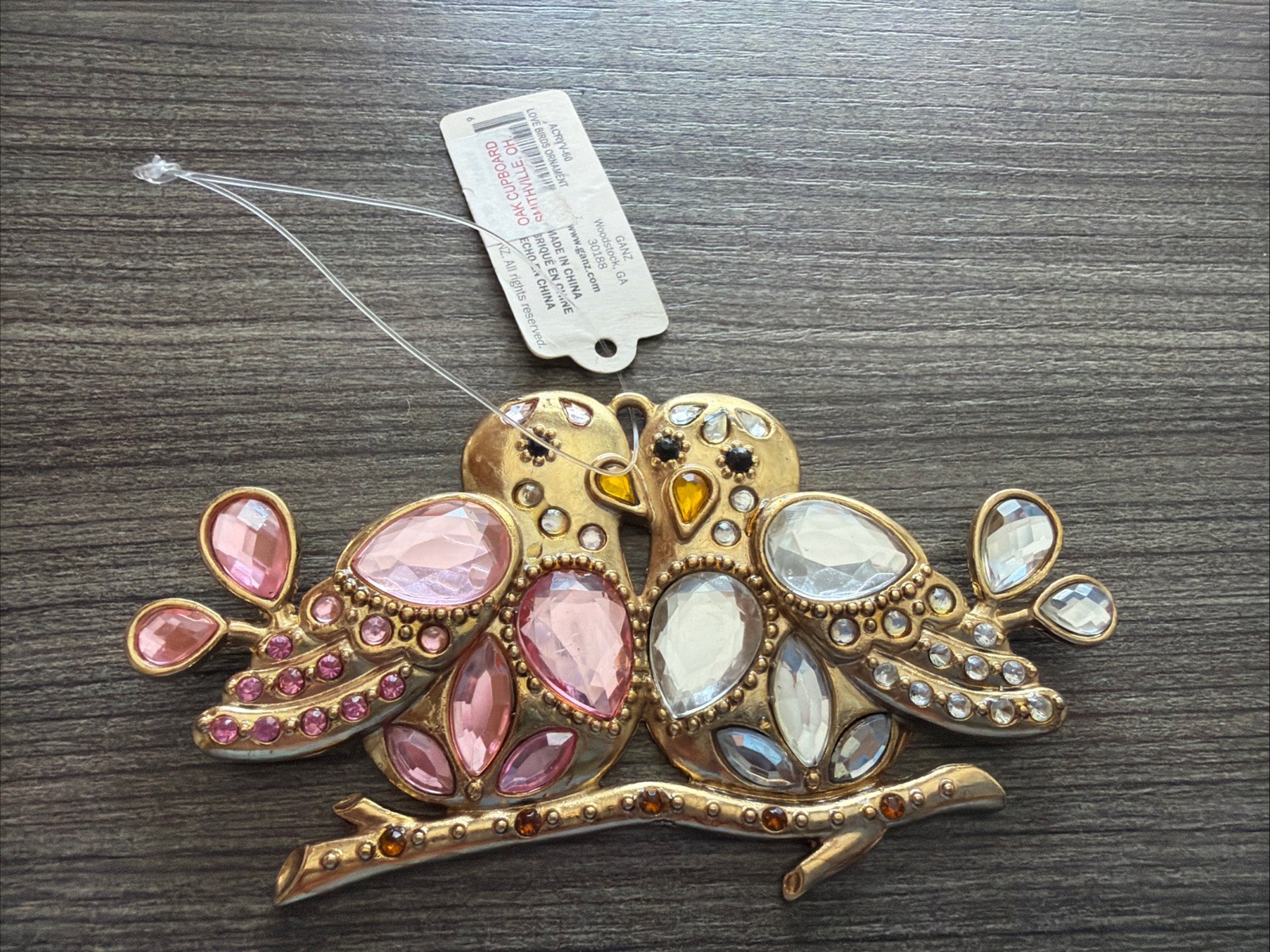 Ganz Crystal Expressions Metal Lovebirds Ornament Green/Blue/Purple New