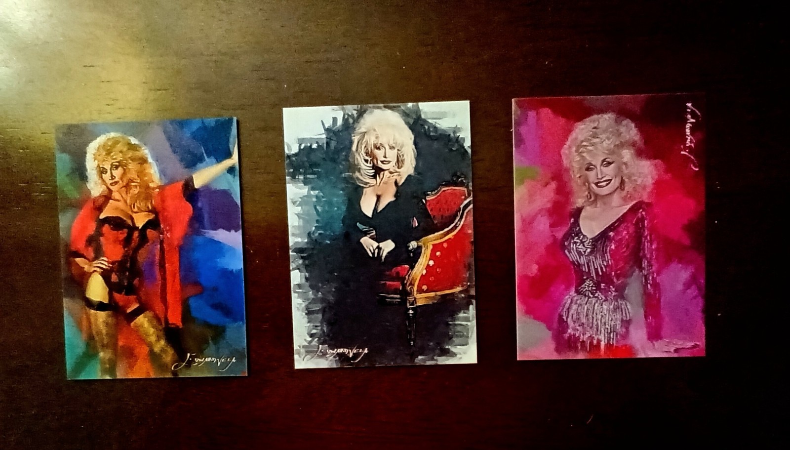Three Dolly Parton Sketch Cards Vela Signed #/50 Three Dolly Parton Sketch Cards Vela Signed #/50
