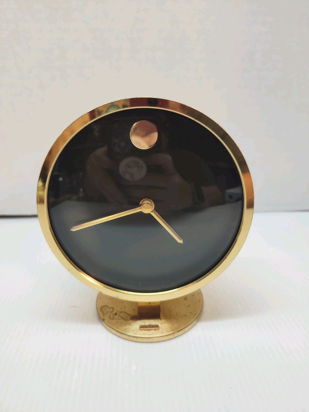 VINTAGE MCM HOWARD MILLER NATHAN GEORGE HORWITT BRASS MUSEUM DESK CLOCK 