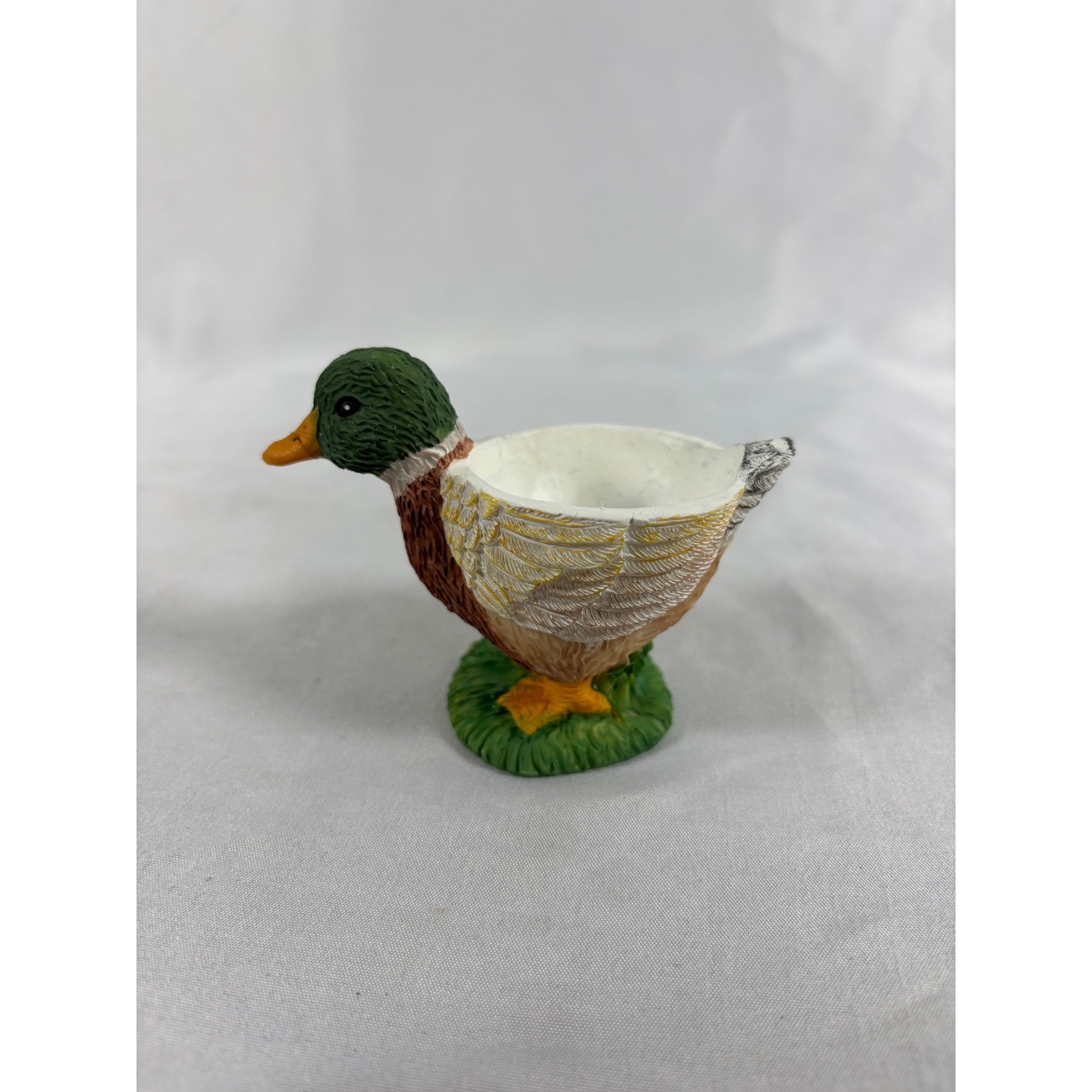 Vintage Mallard Duck Egg Cup Resin Hand Painted Bird Figurine Farmhouse Decor Vintage Mallard Duck Egg Cup Resin Hand Painted Bird Figurine Farmhouse Decor