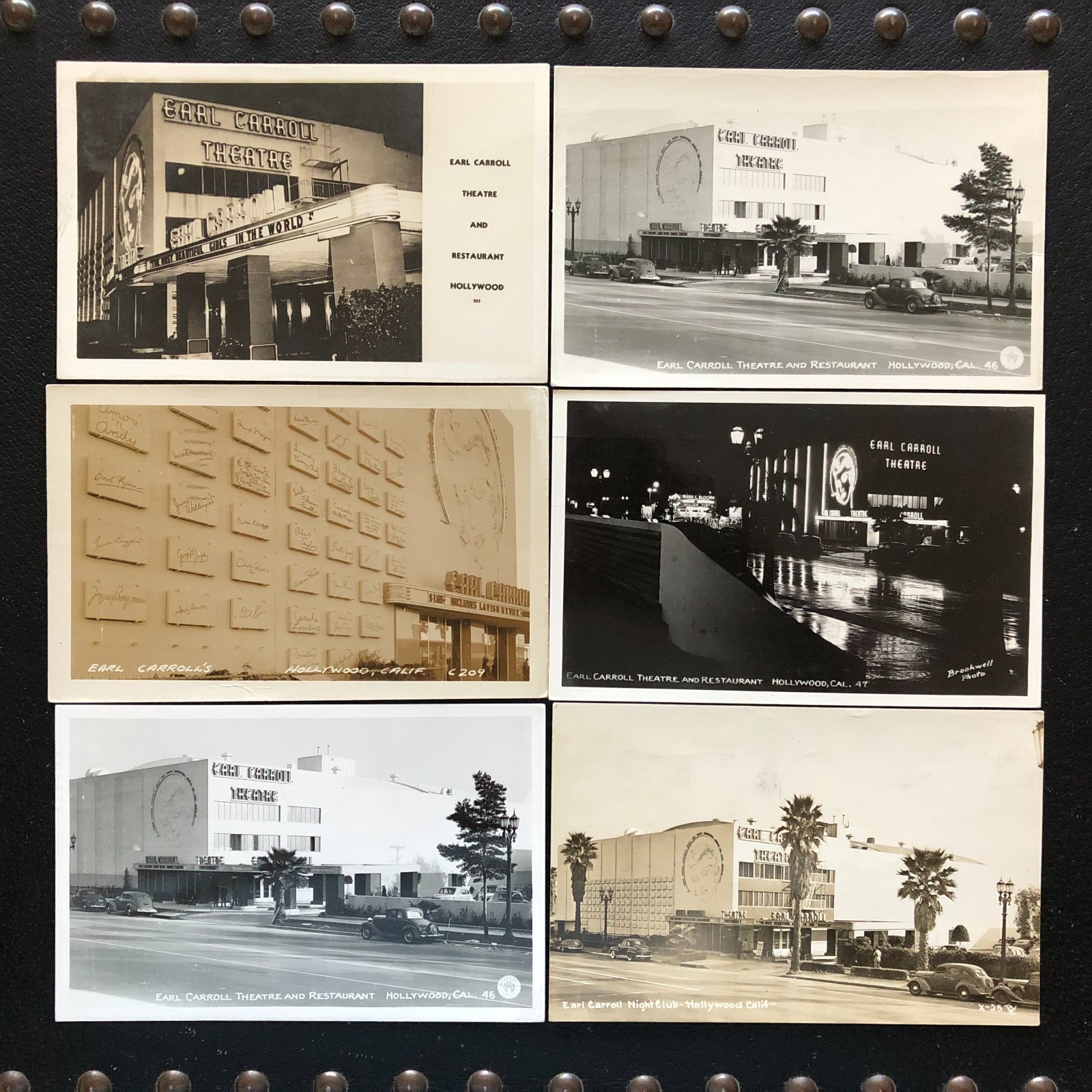 [6] Earl Carroll Theatre & Restaurant Hollywood California RPPCs [all posted]