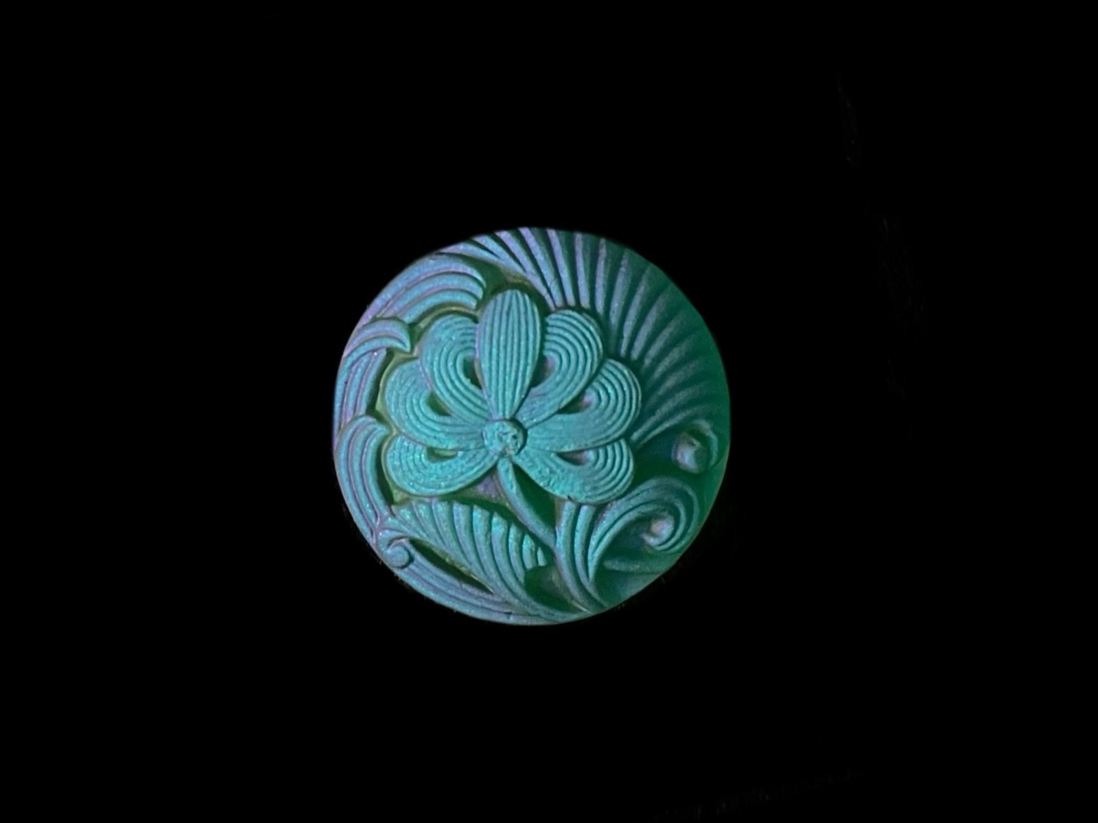 18mm  Czech Pincushion Button Green Blue Luster AB Matte Finish With Metal Shank