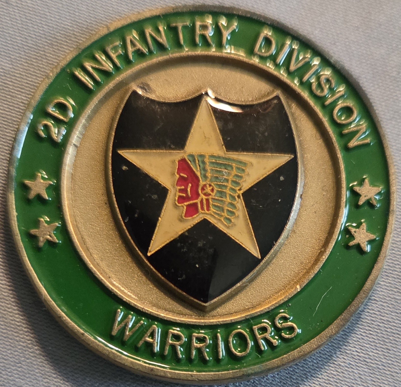 US Army 2D Infantry Division Warriors Safety First Challenge Coin