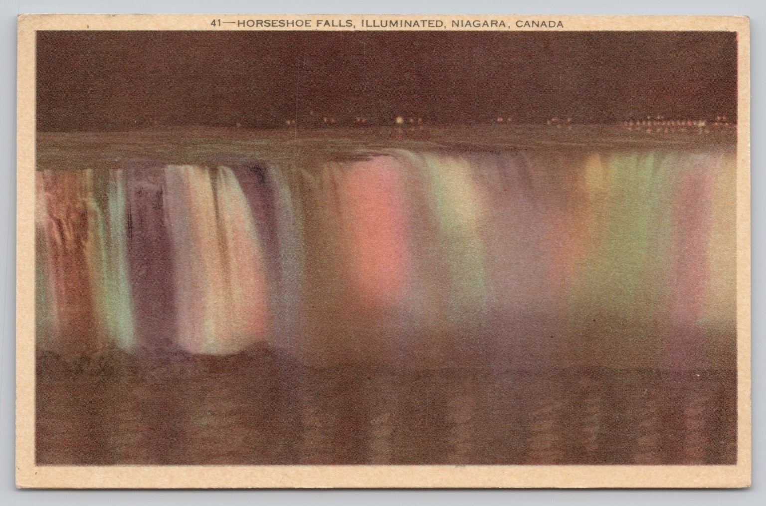 Horseshoe Falls Illuminated Niagara Canada Postcard The Harris Litho Toronto Horseshoe Falls Illuminated Niagara Canada Postcard The Harris Litho Toronto