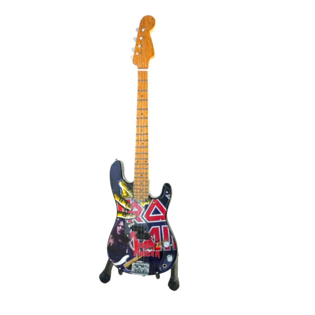 Miniature Guitar IRON MAIDEN with free stand. Steve Harris Bass