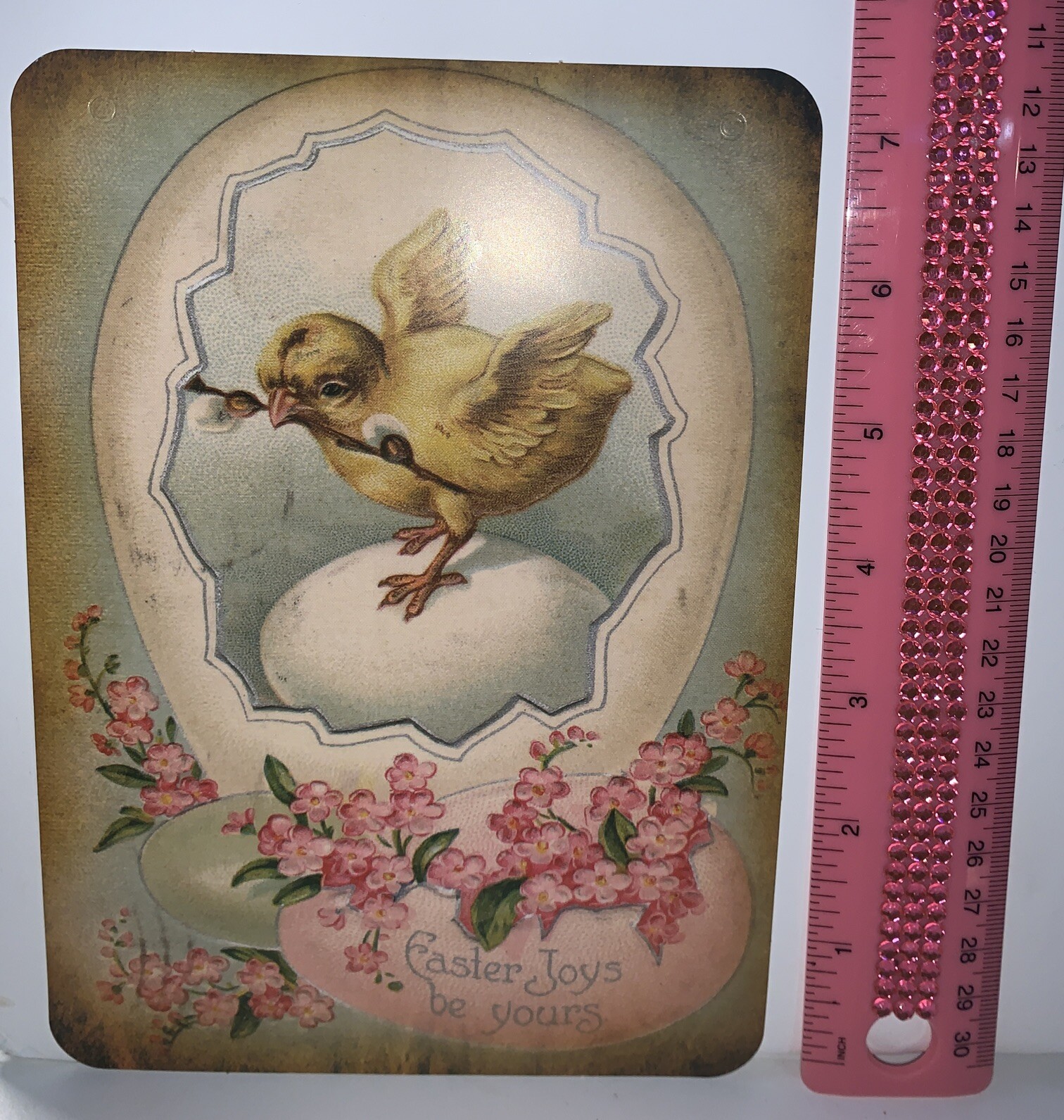 Easter Decor VINTAGE STYLE Die Cut Cardboard 5 X 7”