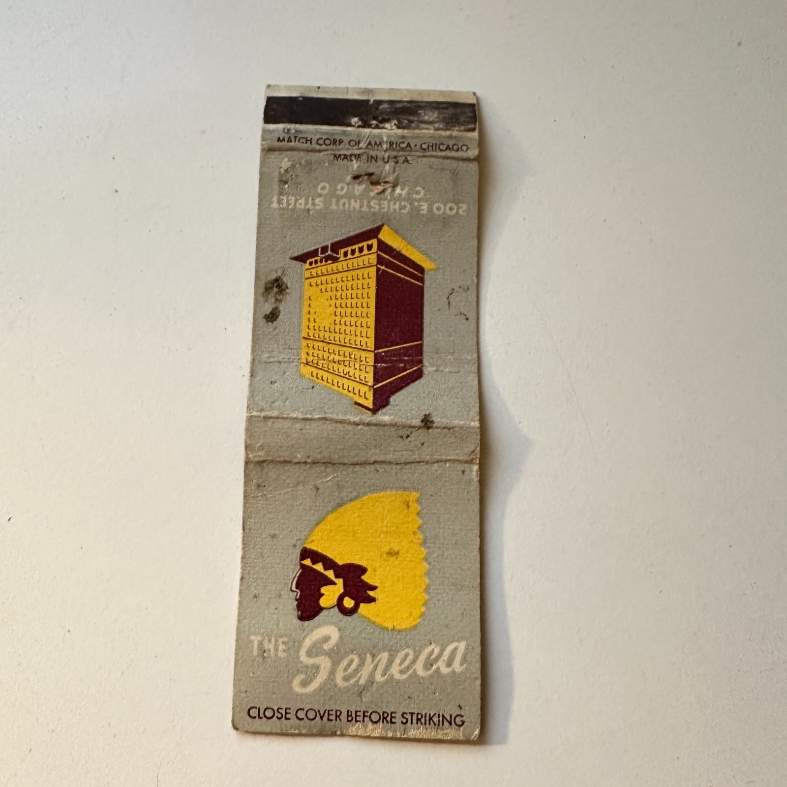 The Seneca Chicago IL Vintage Matchbook Cover 5MB125-4
