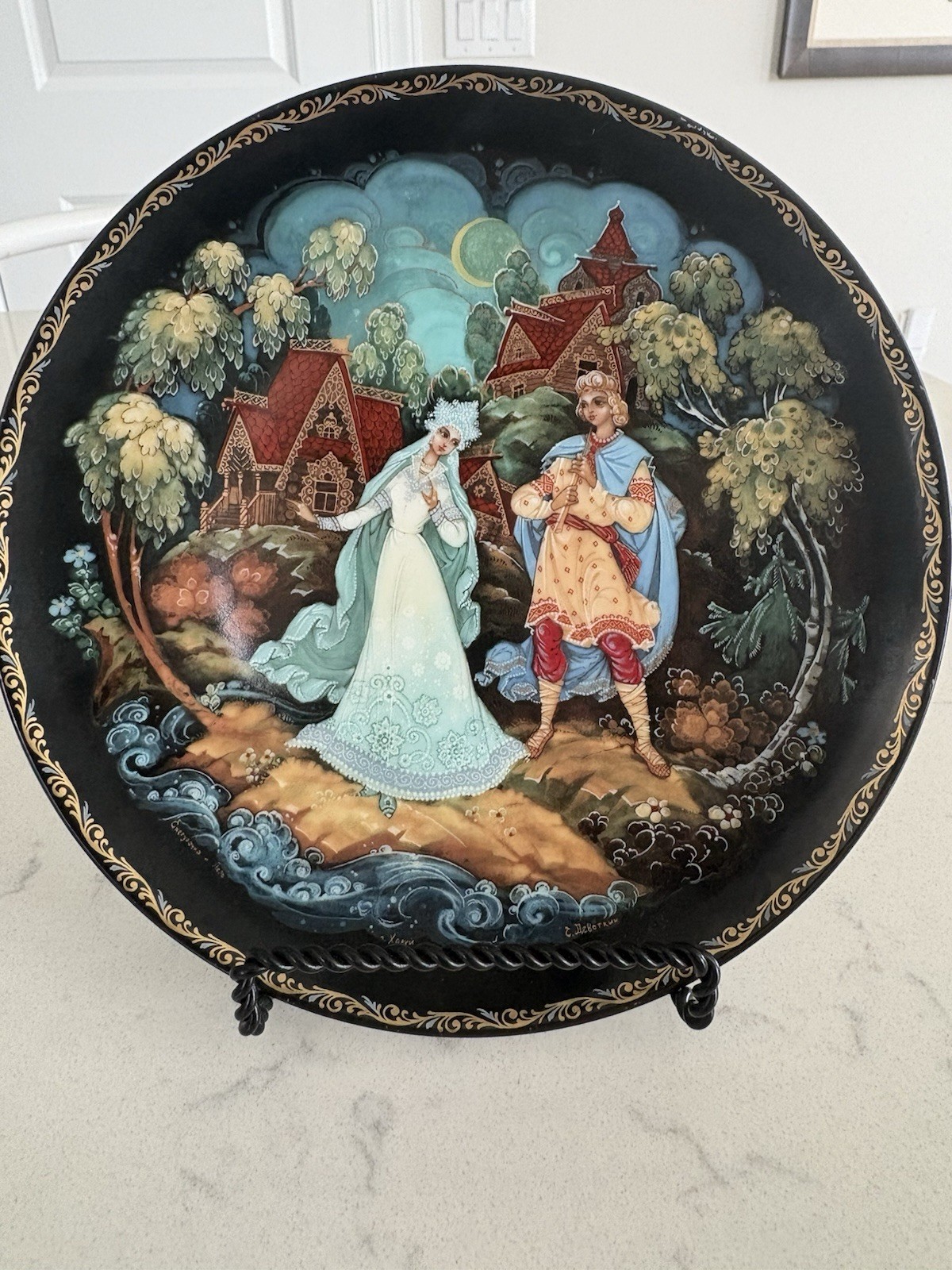 1990 Kholui Russian Collector Plate Song of Love Sergey Devyatkin Snow Maiden