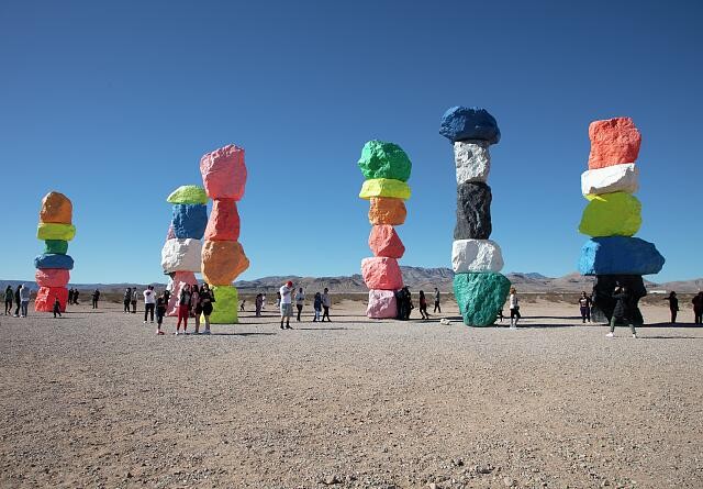Las Vegas Nevada 2016 Seven Magic Mountains Ugo Rondinone art installation