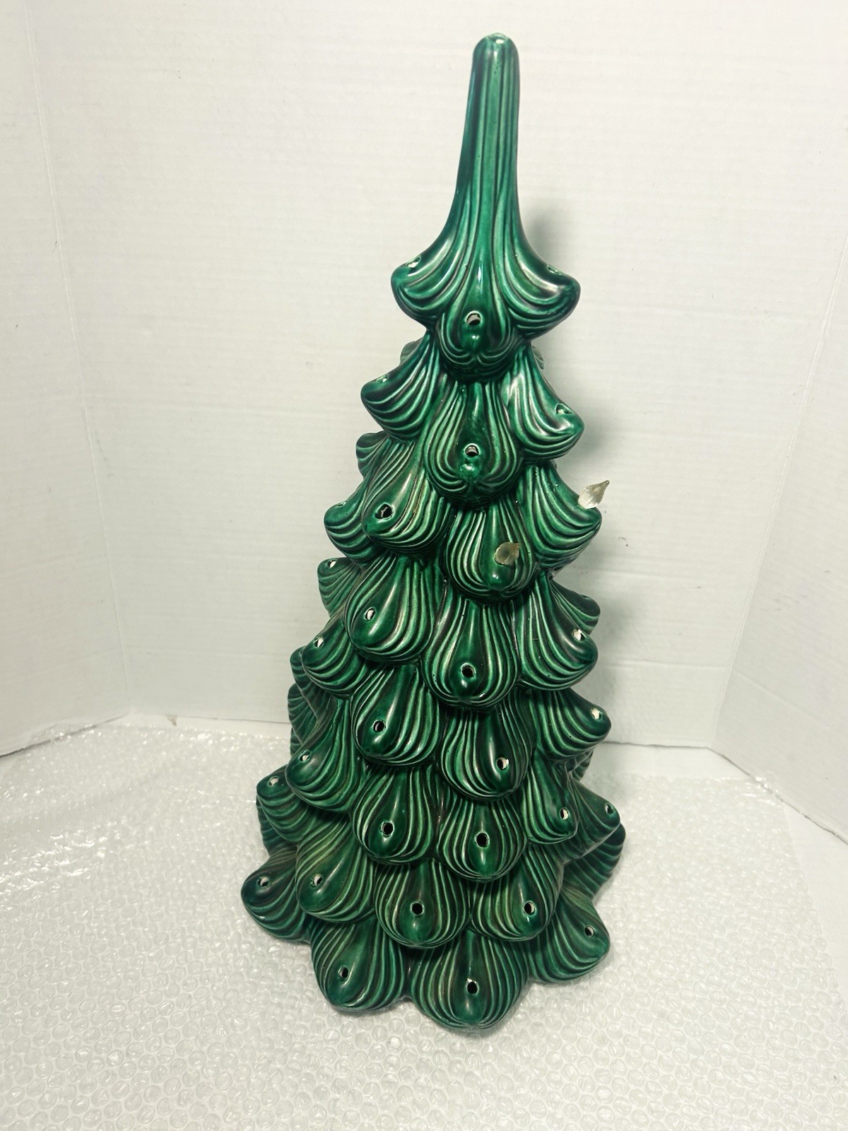Vtg 70’s 20in Atlantic Mold Ceramic Christmas Tree TOP ONLY Waterfall Branch