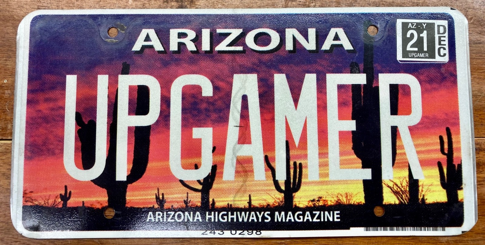 UNIQUE 2021 ARIZONA HIGHWAY BASE VANITY LICENSE PLATE, 
