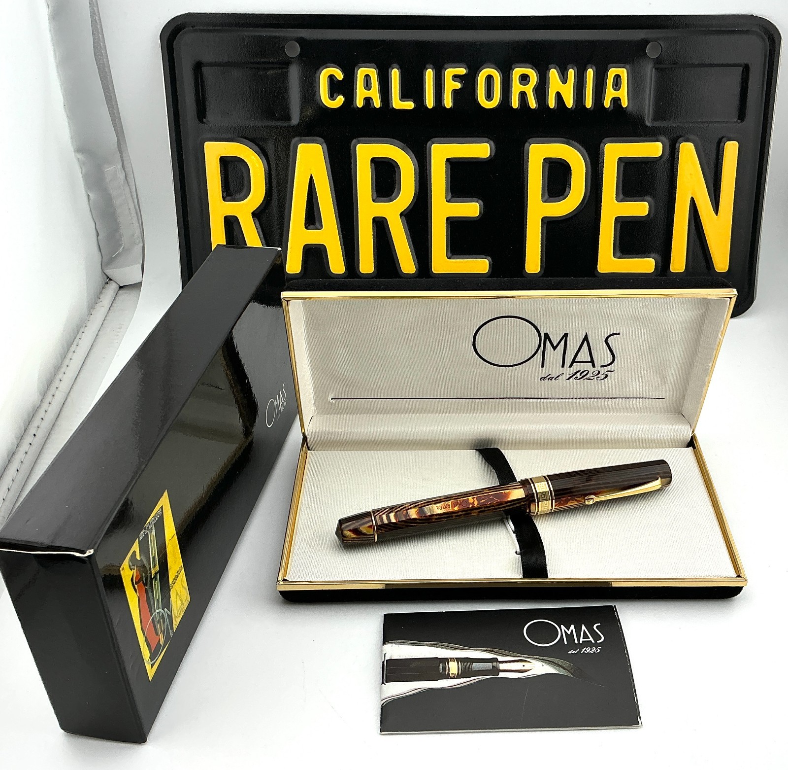 Vintage OMAS Paragon Extra Arco Brown Celluloid Rollerball Pen NEW OLD STOCK