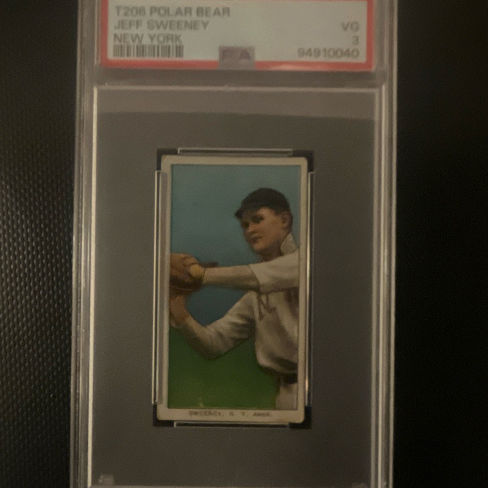 1909-11 T206 Polar Bear Jeff Sweeney New York Tobacco Card PSA 3 VG
