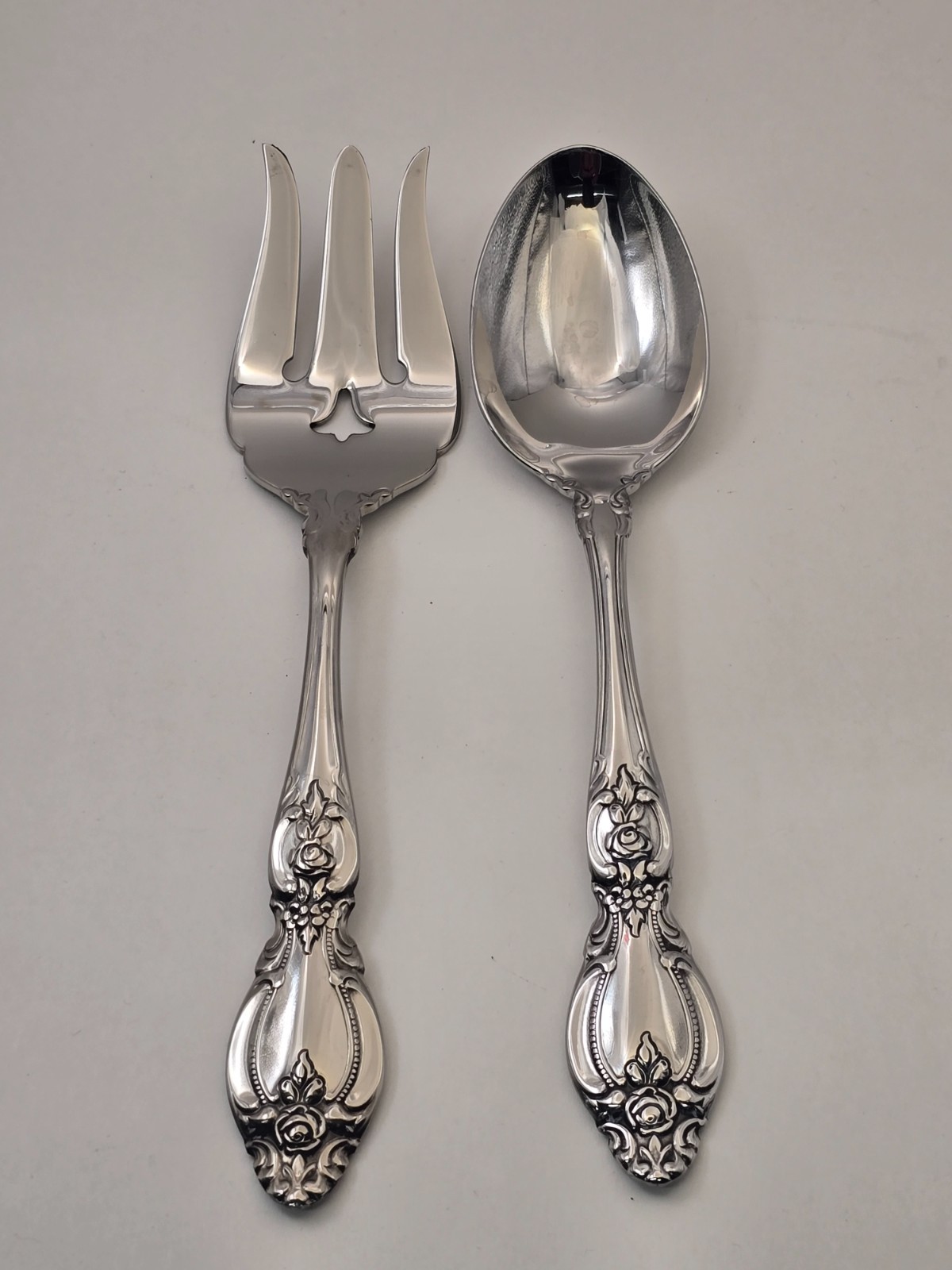 Oneida Cube Frederick II Meat Fork & Serving Spoon Oneida Cube Frederick II Meat Fork & Serving Spoon
