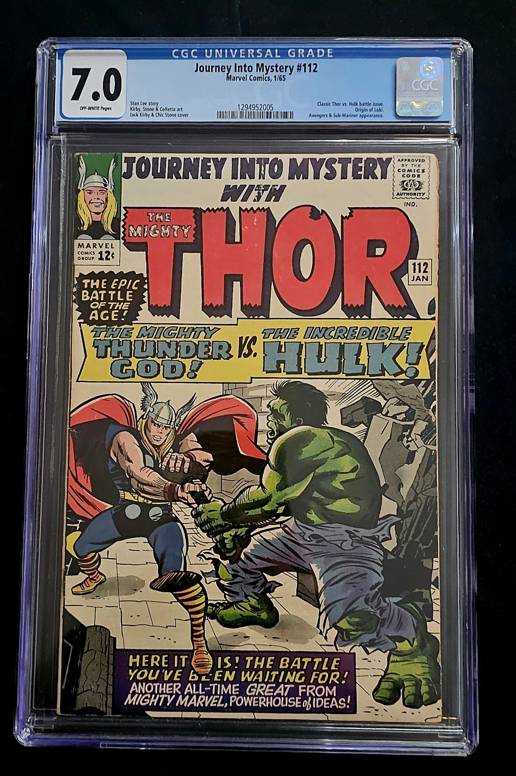 Journey into Mystery #112 (Marvel Comics January 1965) CGC 7.0 Journey into Mystery #112 (Marvel Comics January 1965) CGC 7.0