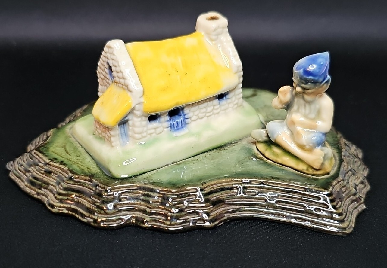 Shamrock Pottery By Wade of Armagh Tailor and Cottage on Irish Base Leprechaun