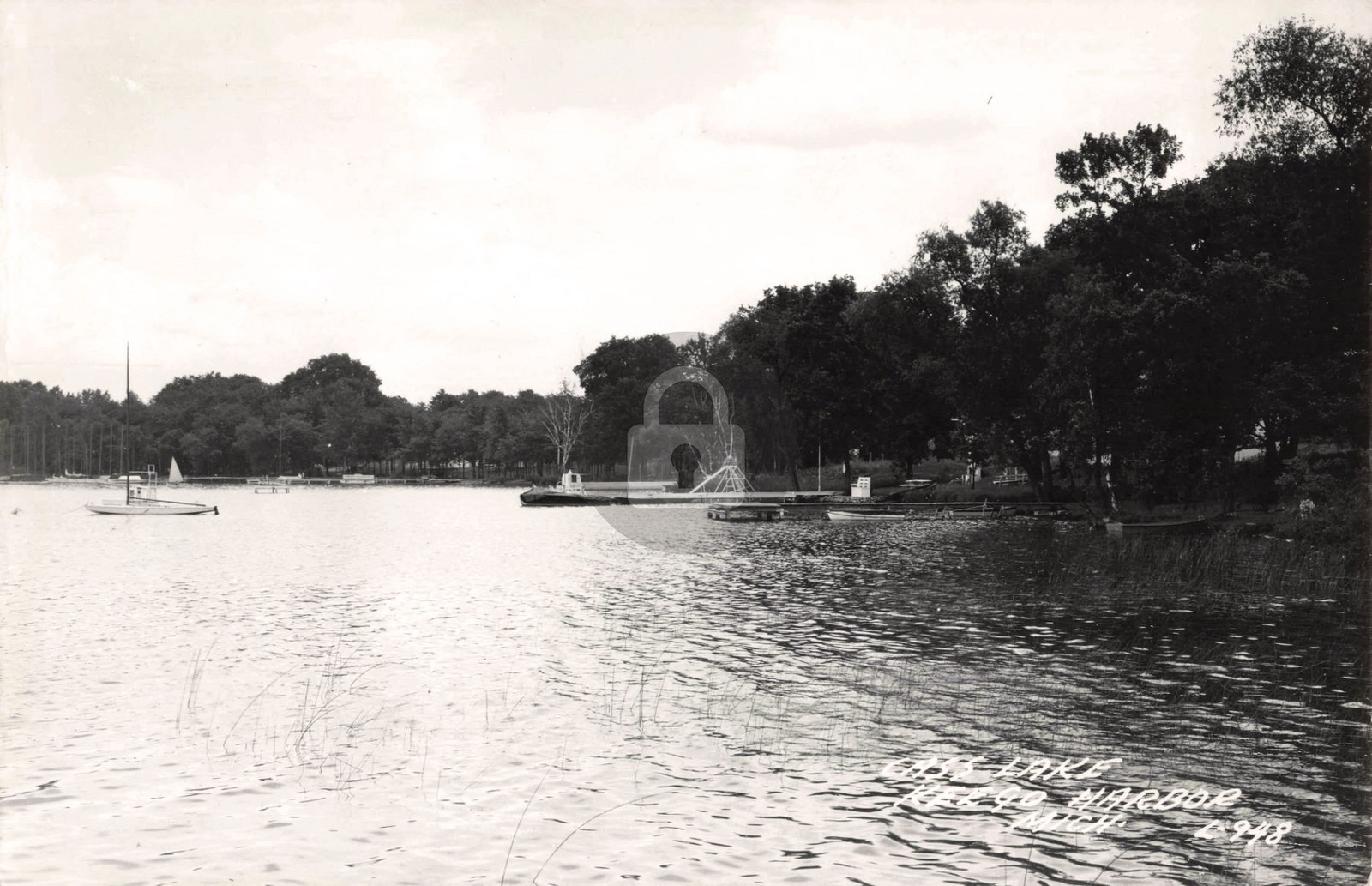 Cass Lake Keego Harbor MI Michigan RPPC Photo Postcard COPY Cass Lake Keego Harbor MI Michigan RPPC Photo Postcard COPY