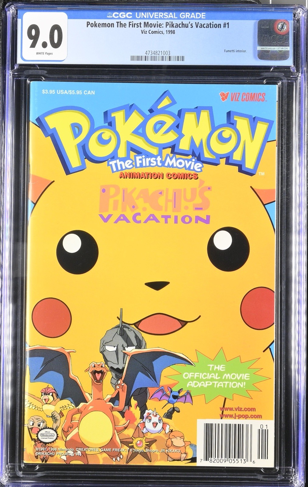 Pokemon The First Movie Animation Pikachu's Vacation Viz Comics 1998 CGC 9.0 Pokemon The First Movie Animation Pikachu's Vacation Viz Comics 1998 CGC 9.0