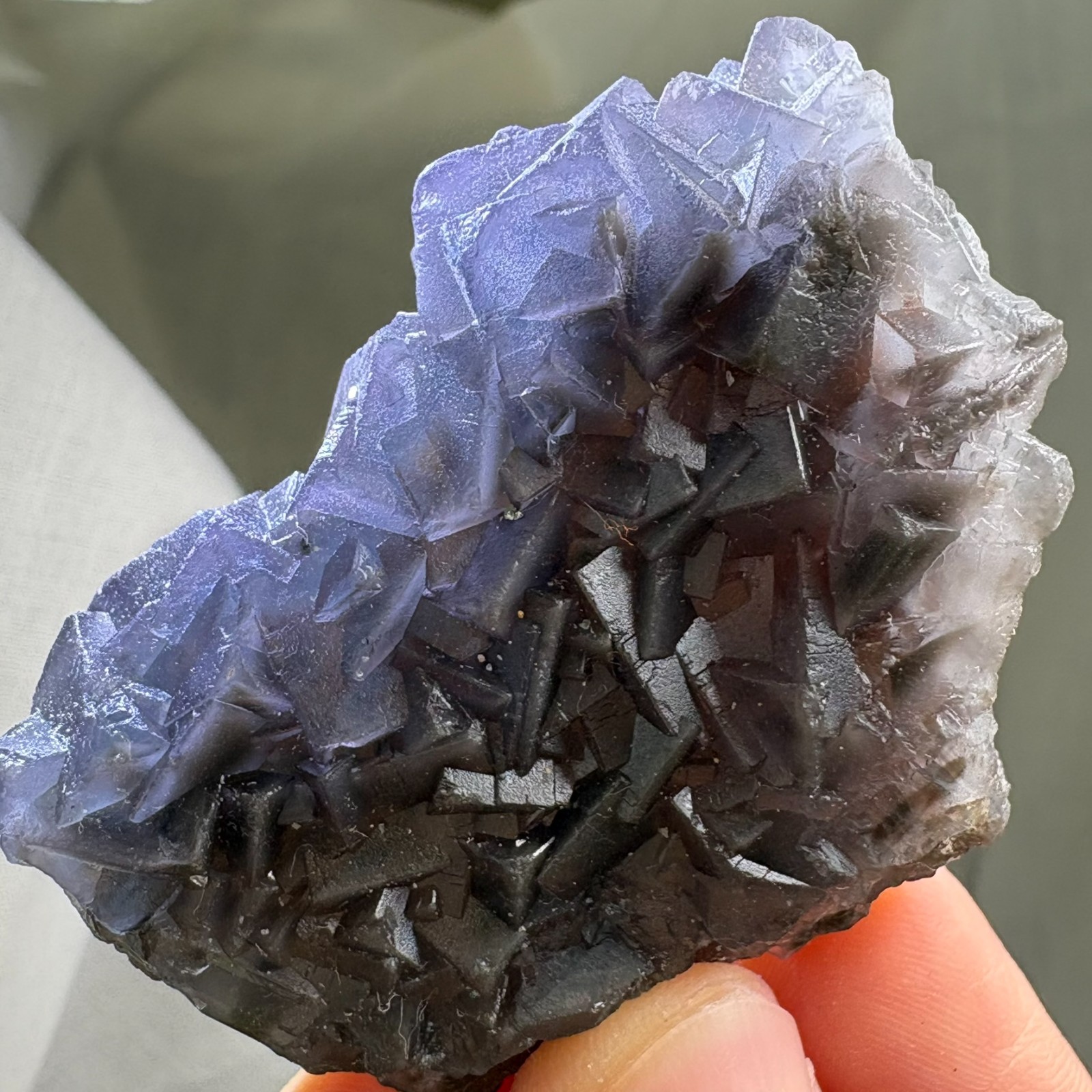 Natural Cubic Phantom Fluorite Cluster Crystal Raw Mineral Specimen Focus Stone