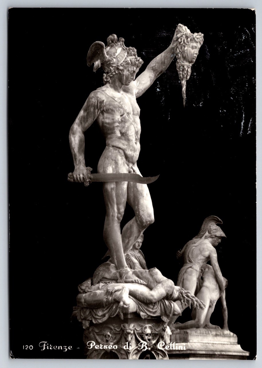 RPPC Florence Italy Bronze Statue Perseus with Head of Medusa Benvenuto Cellini RPPC Florence Italy Bronze Statue Perseus with Head of Medusa Benvenuto Cellini
